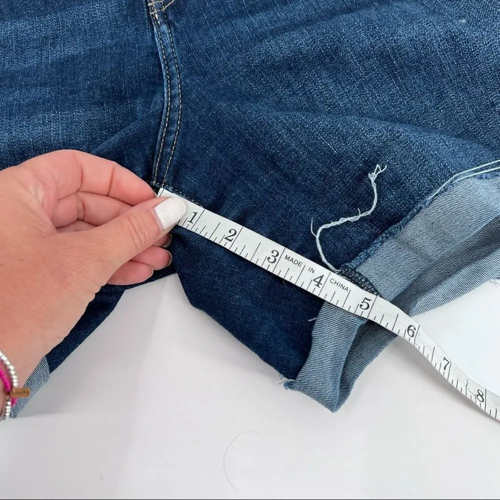 Calvin Klein hi rise frayed cut‎ off denim jean shorts size 12 - Image 2