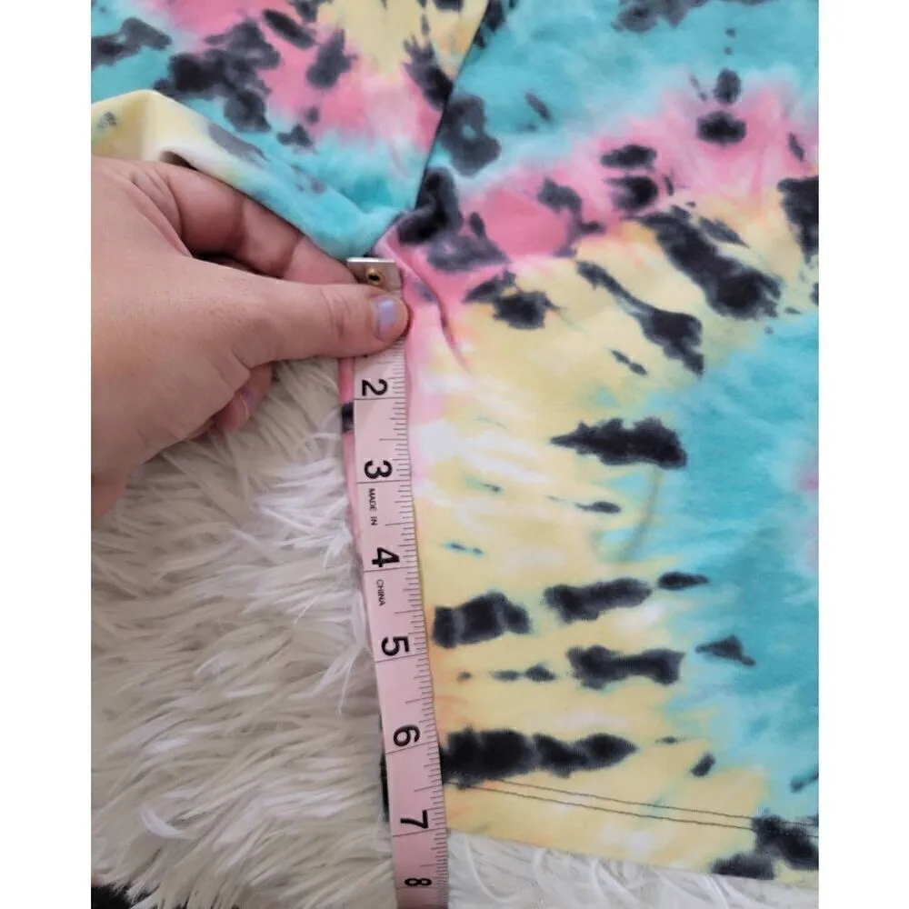 Hollister Pink Tie Dye Rainbow Ultra High Rise Jersey Bike Biker Shorts Sz XS NE - Image 6