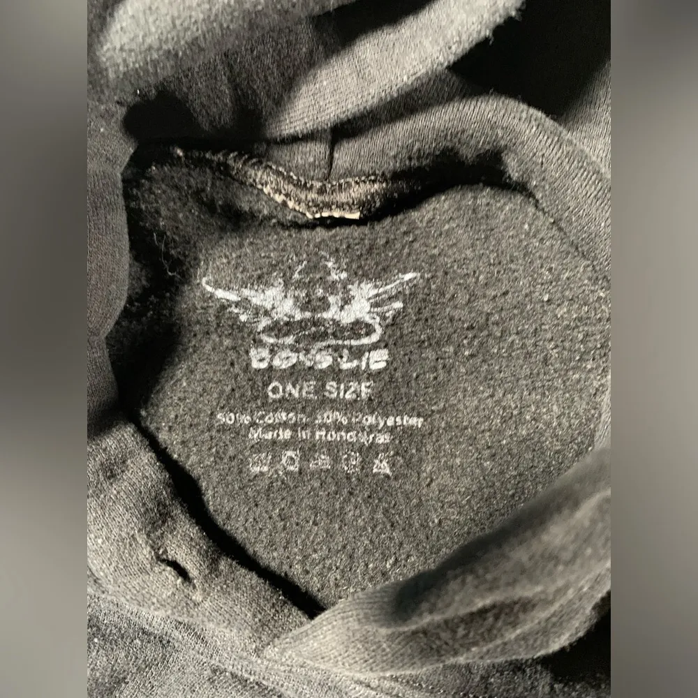 Boys lie what are you going to do without him hoodie black one size - Image 5