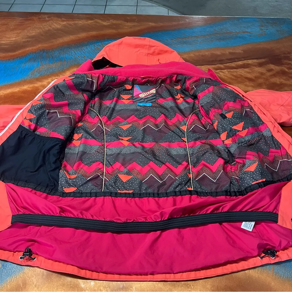 Sims Hooded Snowboard jacket small pink vented inner gaiter - Image 5