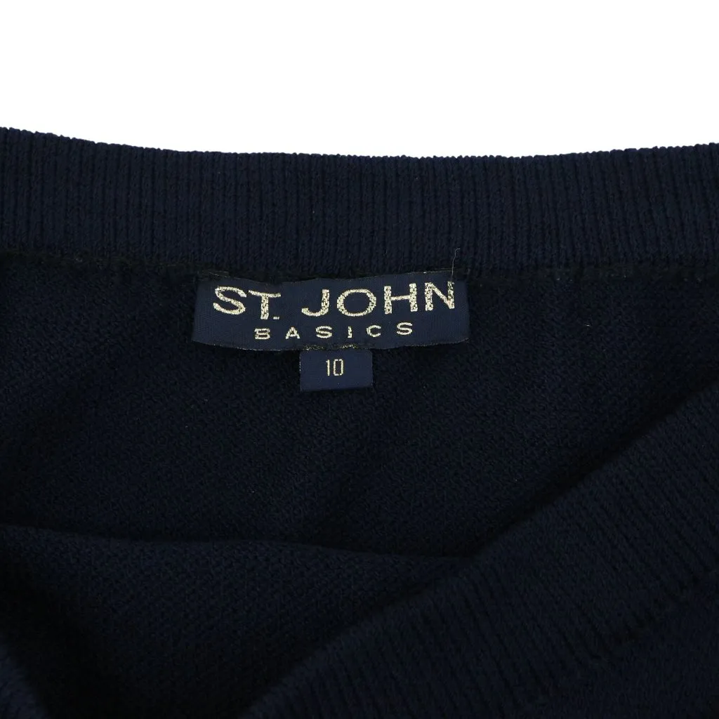 St. John Basics Navy Blue Santana Knit Above Knee Skirt 10 - Image 2