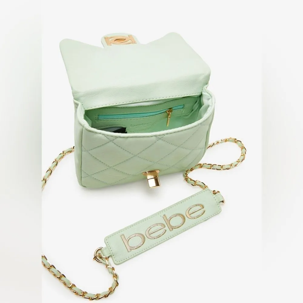 NWT Bebe Wyatt‎ shoulder bag small shoulder bag in mint green with gold accents - Image 5