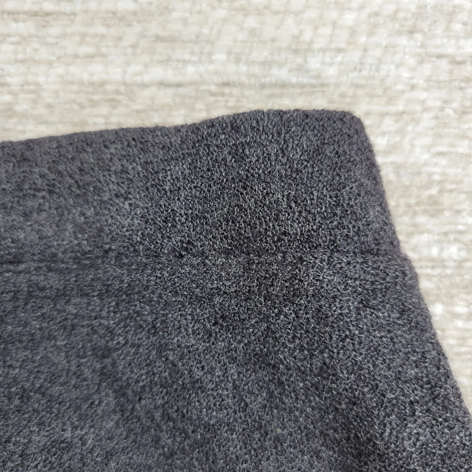 Eileen Fisher Wool Midi Skirt Medium Heather Gray Knit Elastic Waist USA - Image 14