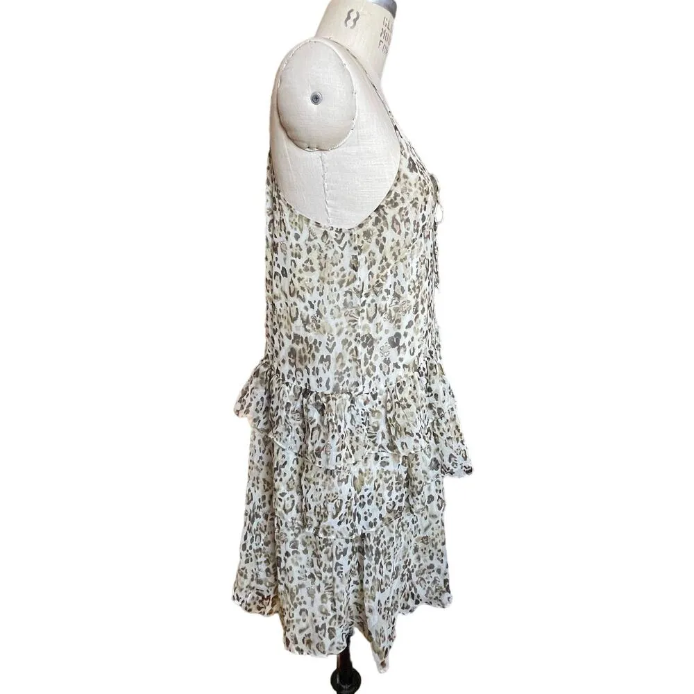 IRO Buzon Silk Short Strappy Dress in Cheetah Animal Print Size 38/ US 6 - Image 6