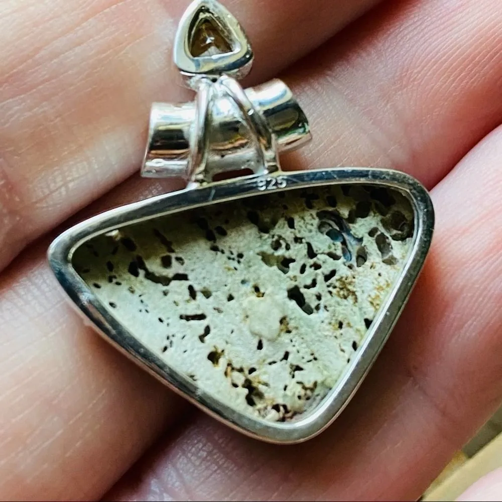 Mermaids Dream Abalone & Peridot Solid Sterling Silver Pendant - Image 6