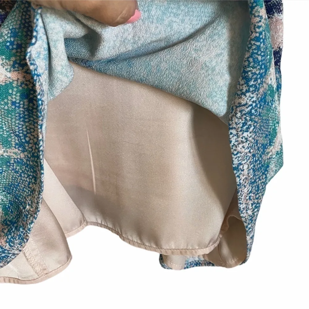 LAVENDER BROWN Blue Pink Snake Print Dress M - Image 4