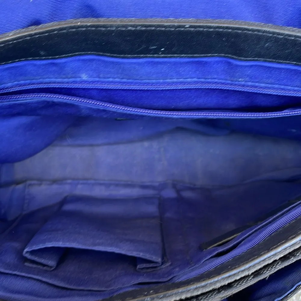 Coach MINI Messenger Bag Canvas Black Blue Travel - Image 5