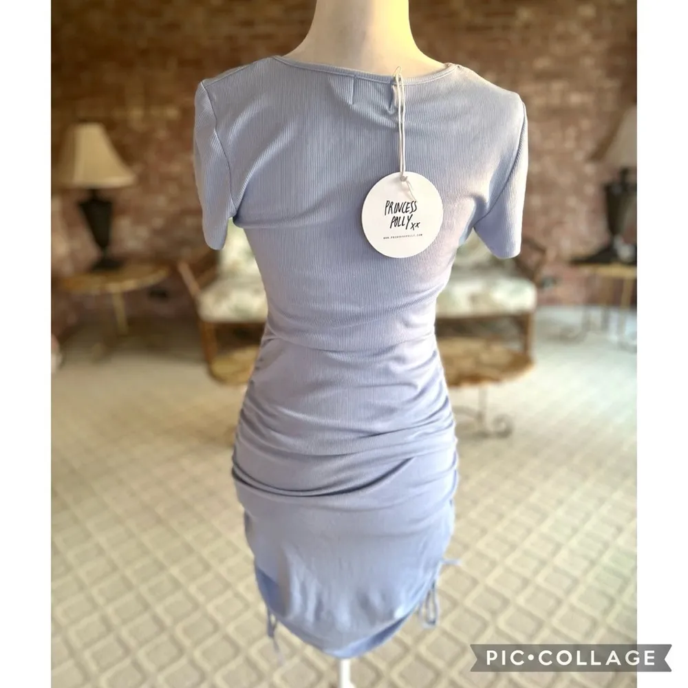 NEW Princess Polly Dress Ruched Cutout Periwinkle Blue Mini Bodycon M Y2K Trendy - Image 11