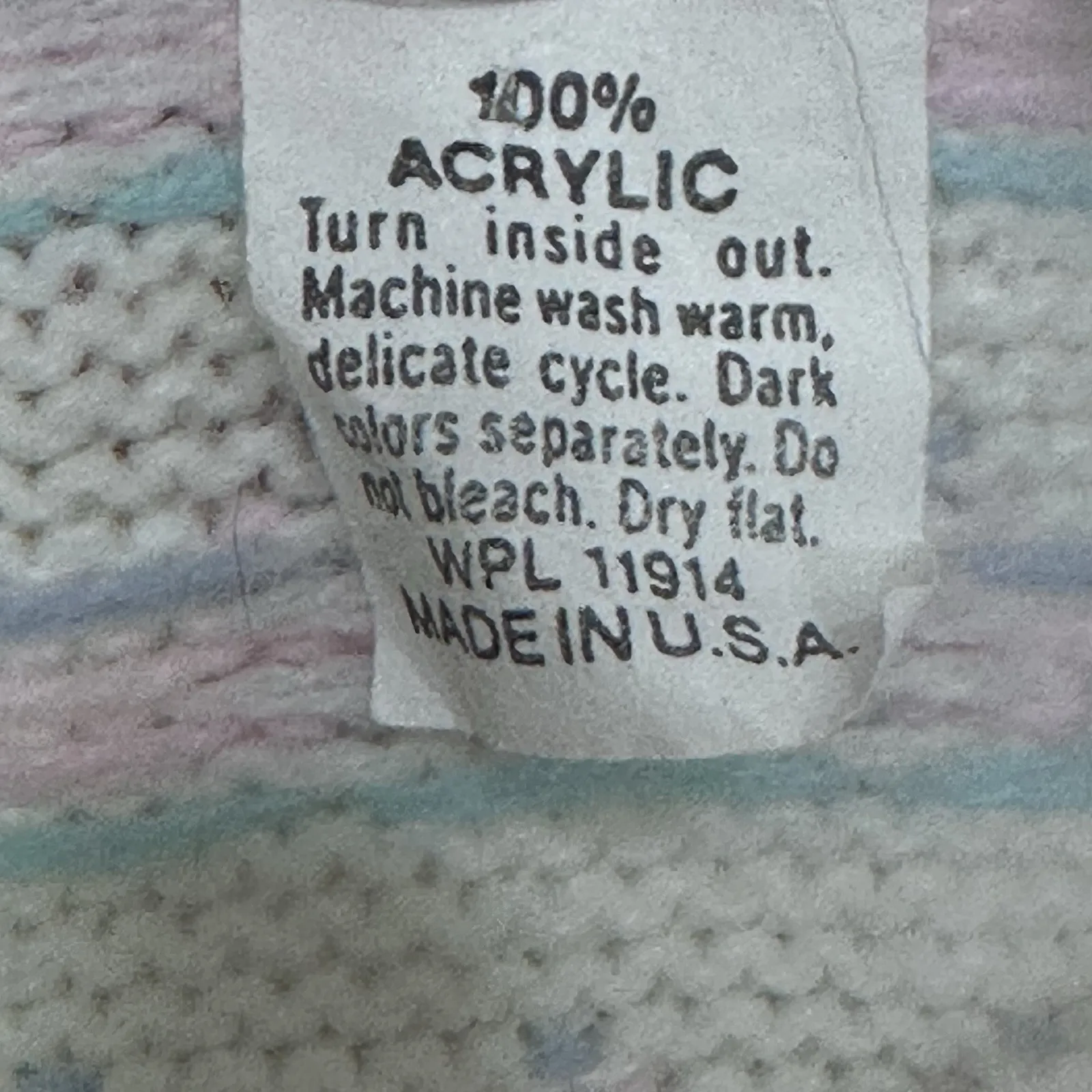 VTG Kate Collin's Sweater Womens Small Pastel Cat Knit Lurex Novelty 3D USA 80s - Image 6