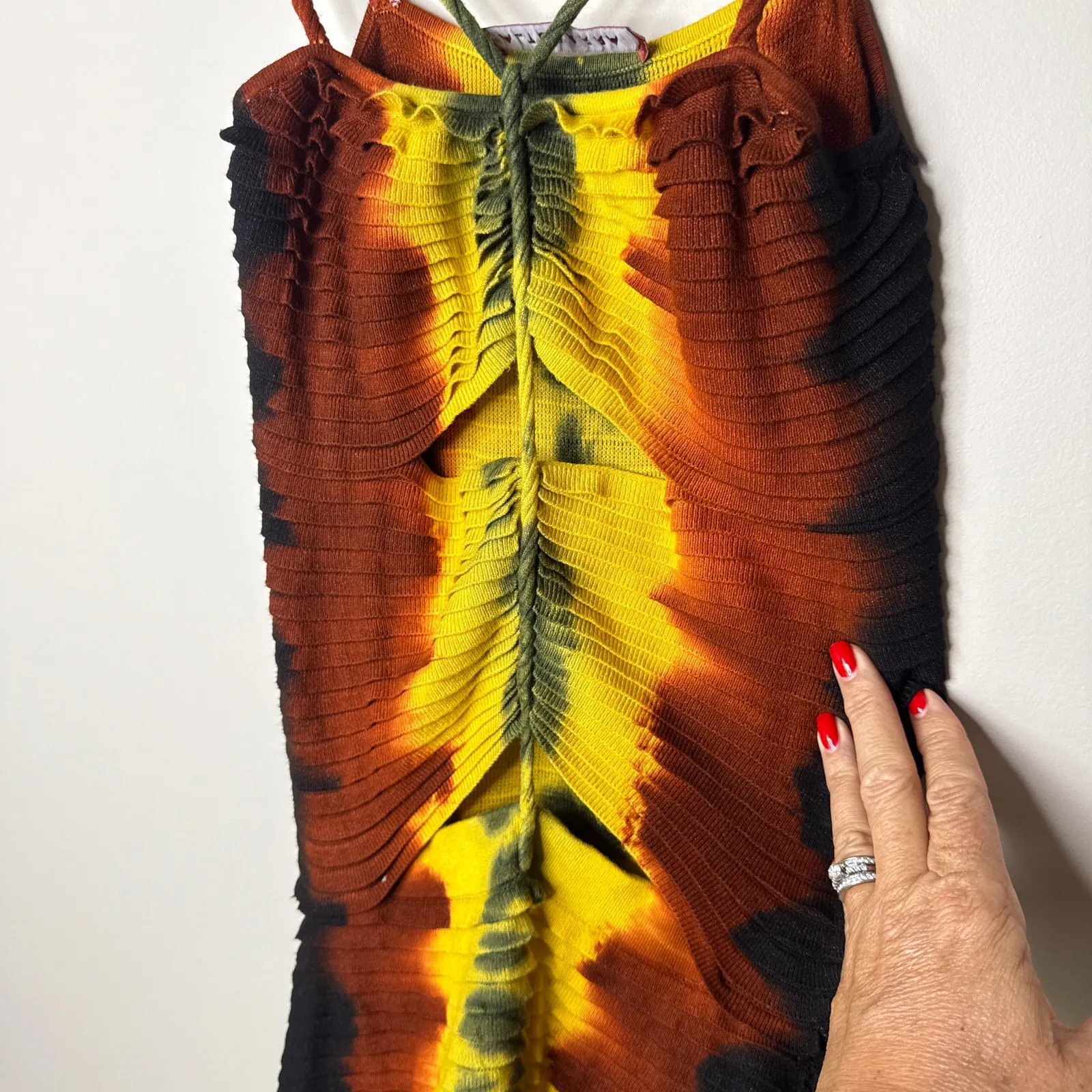 ALTUZARRA Suberi Tie-Dye‎ Pintuck Cutout Dress Size XS MSRP $2,995 Maxi Strappy - Image 5