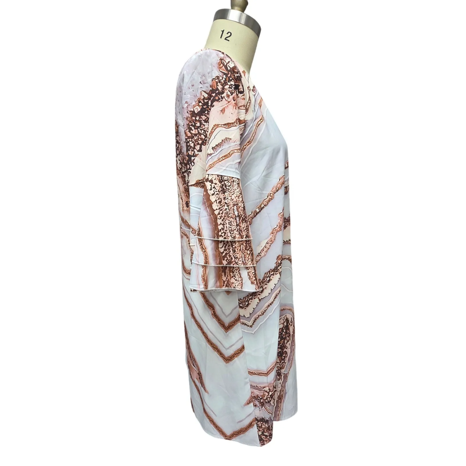 Brown Marble or Geode Print Dress — 3 - Image 2