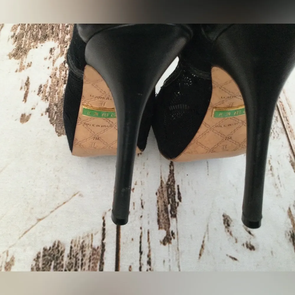 L.A.M.B. KNIT LACE PLATFORM HEEL WOMENS SIZE 7M - Image 6