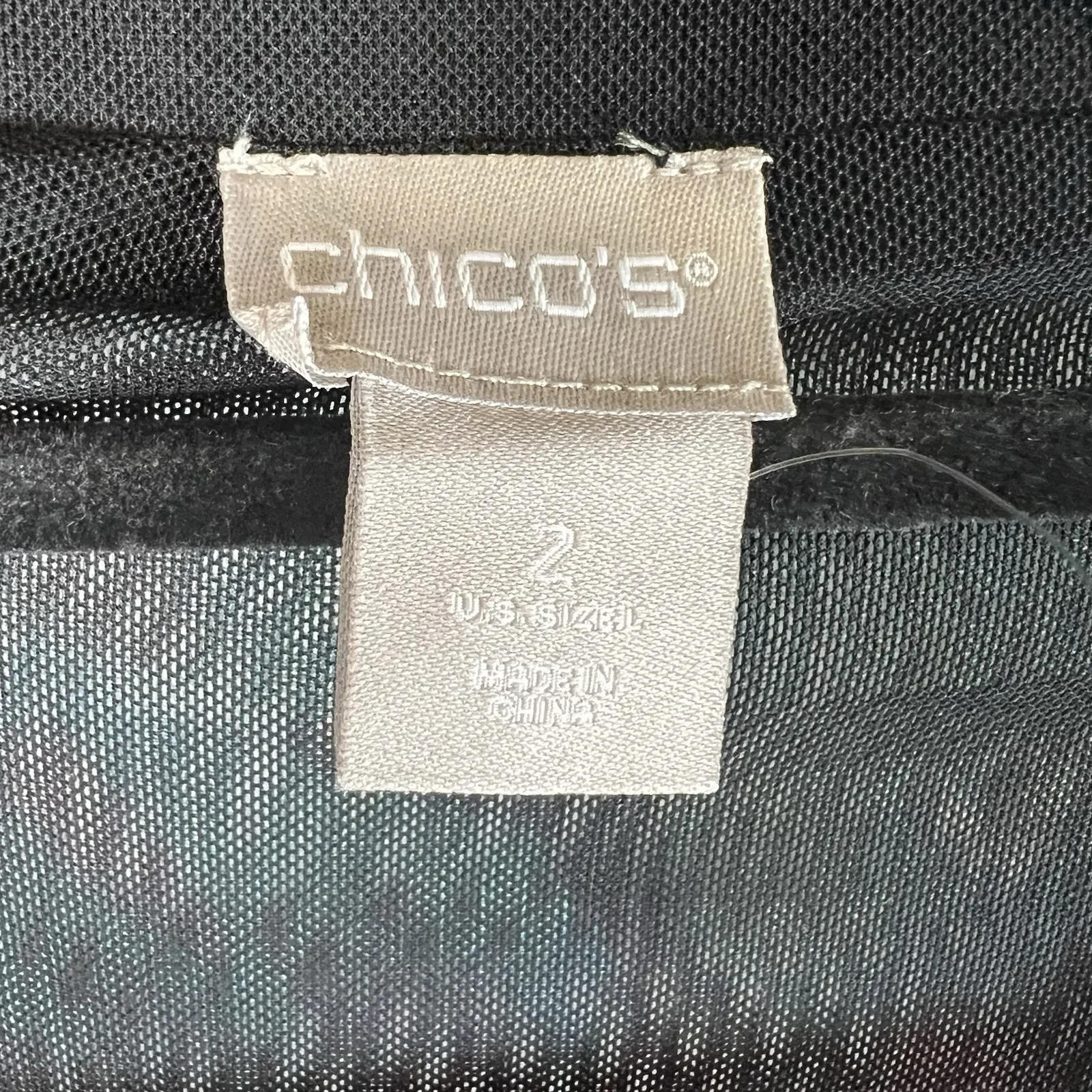 Chico's‎ Semi Sheer Shirt Sweater Black 2/XL Button Up Lined Floral Colorful - Image 4