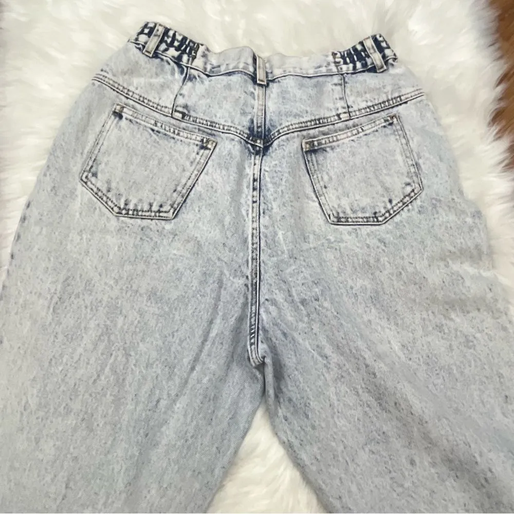 PS Gitano Vintage 80’s Acid/ Bleach Wash SUPER High Waist Jeans 28 - Image 10