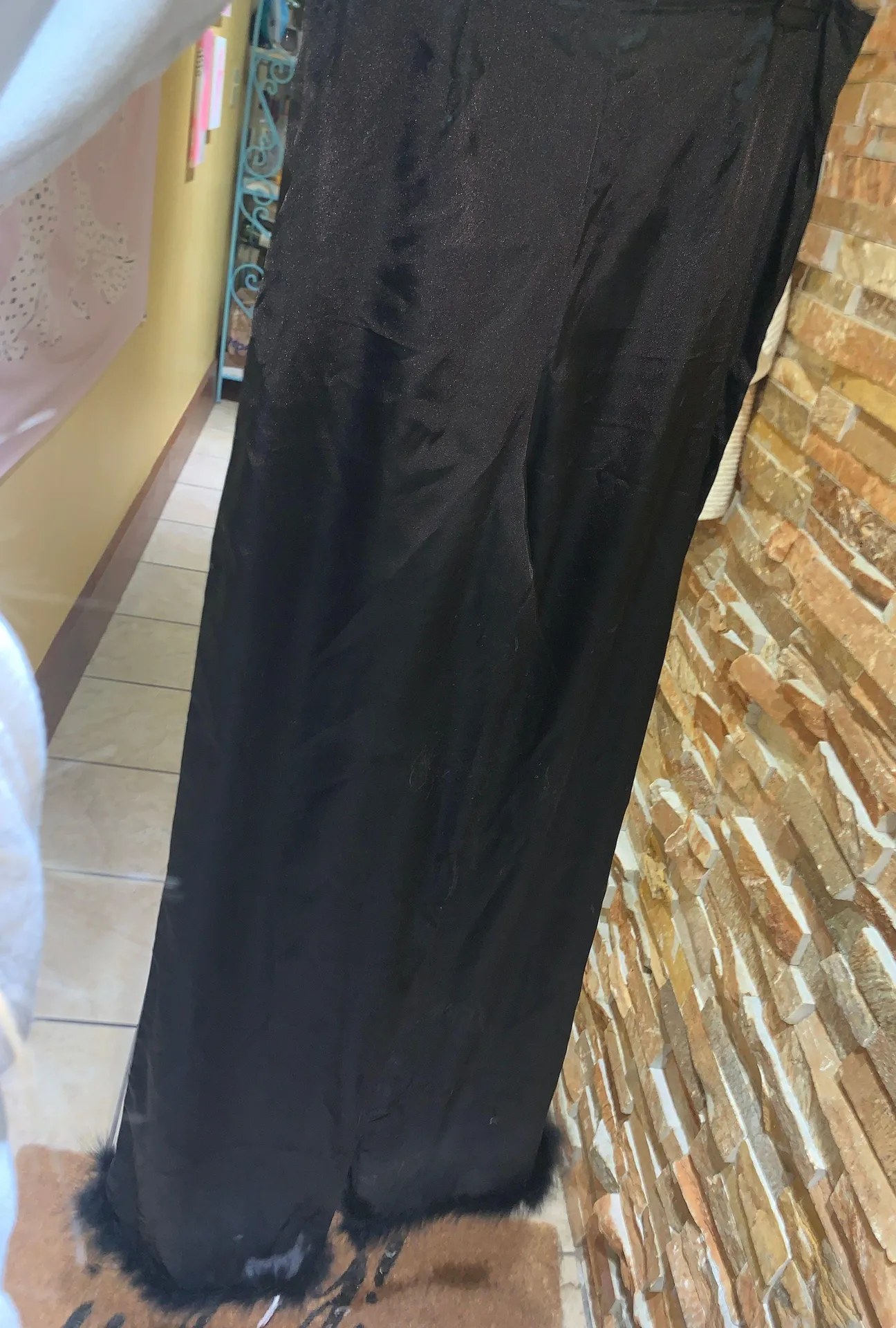 Boohoo Black Silk Feather Pants - Image 7