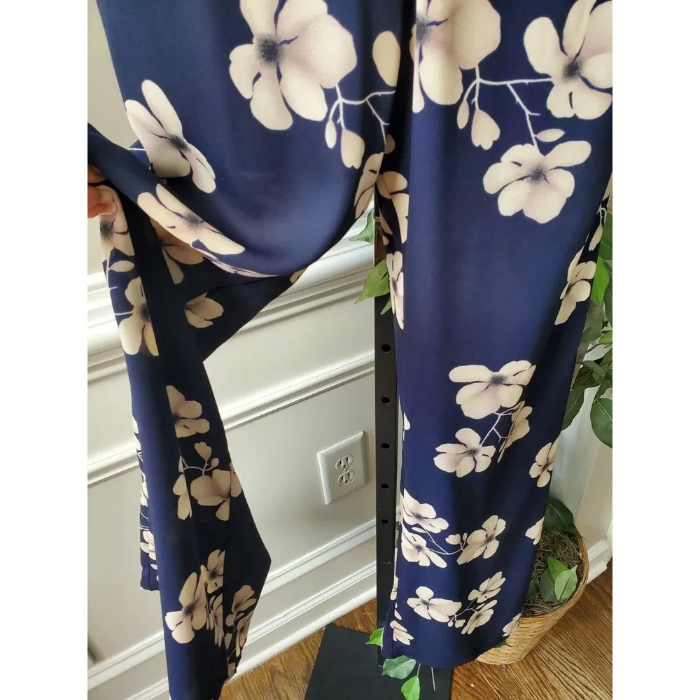Sienna Sky Women Blue Floral Polyester Sleeveless Halter Neck Casual Jumpsuit S - Image 5