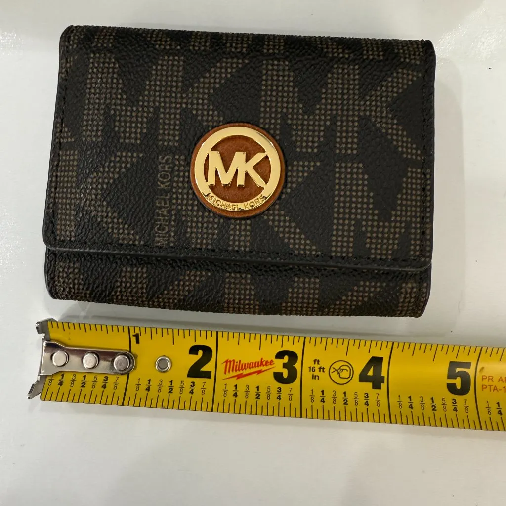 Michael Kors Jet Set Travel Brown Top Zip MK Signature Purse w/ Wallet - Image 13