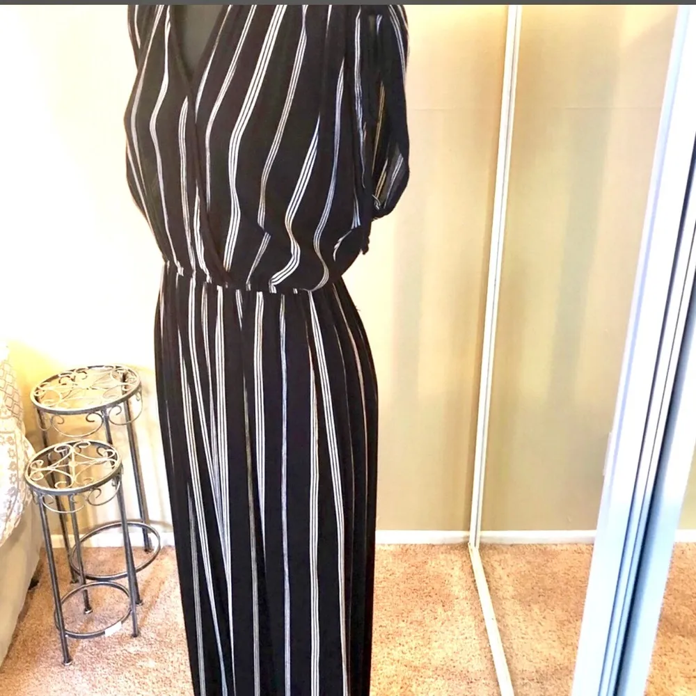 Band of Gypsies Black and White Stripe Jumpsuit - Image 3