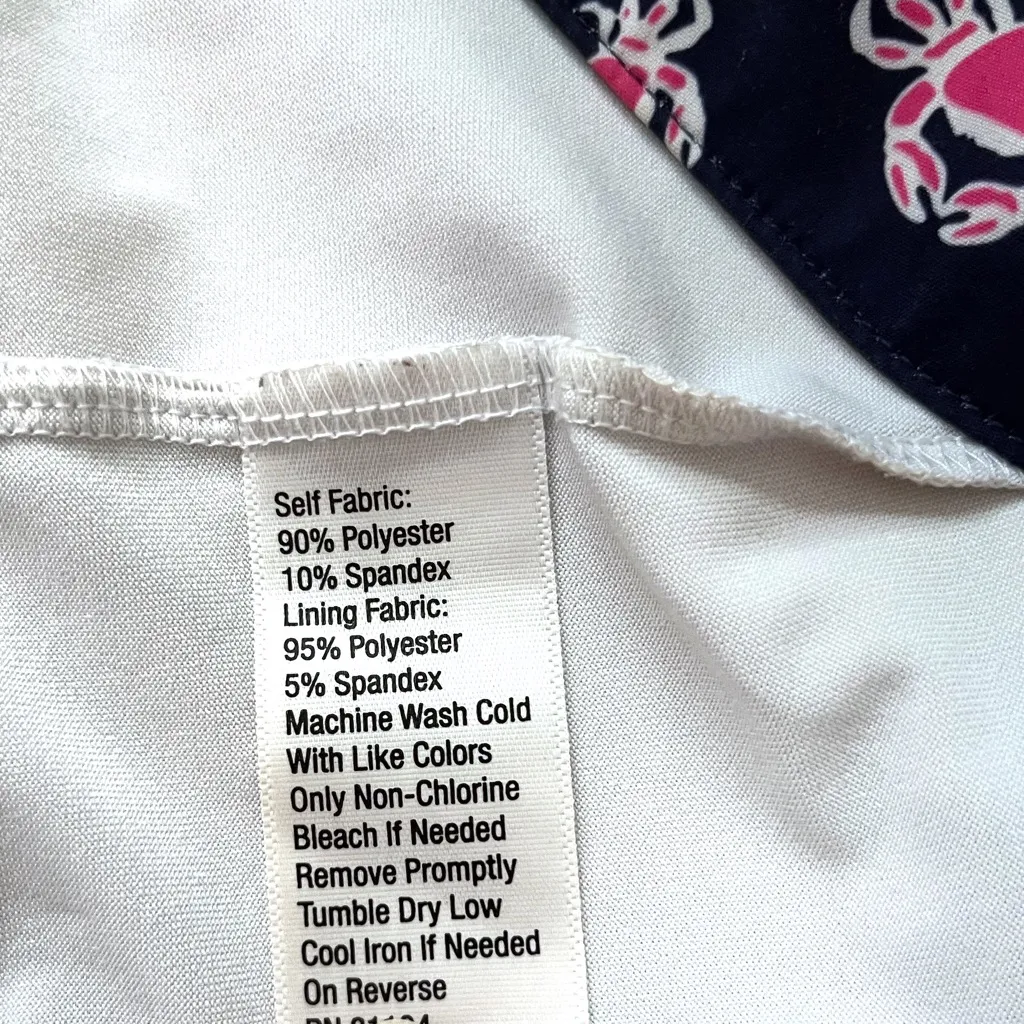 Crown & Ivy GOLF Navy/Pink Crab Print Lined Athleisure Skort - Image 5