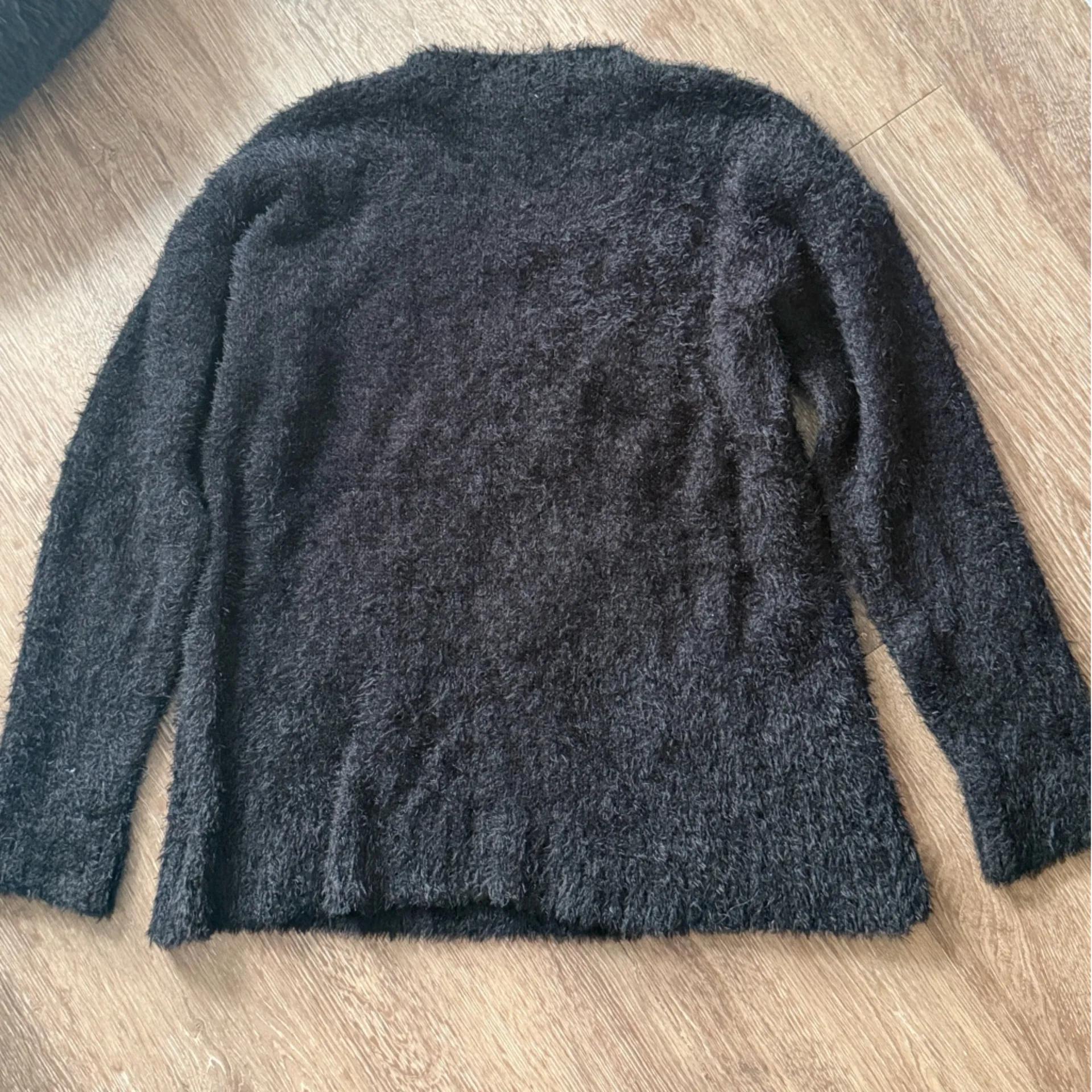 Black Christmas tree fuzzy sequin ugly sweater size medium - Image 2