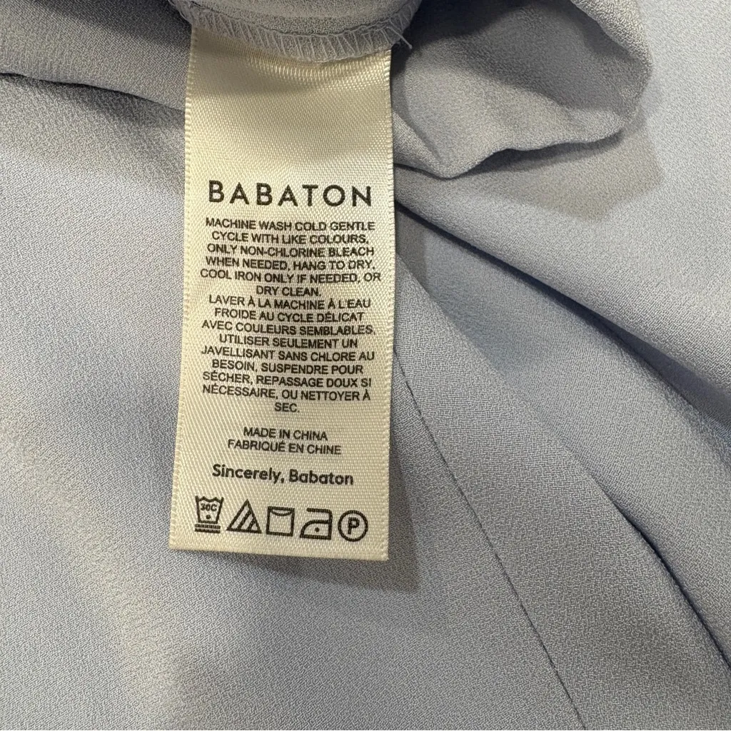 🌟BABATON🌟 ARITZIA CONAN CREPE PULL ON CROP TROUSER PALE BLUE SZ 0 - Image 6