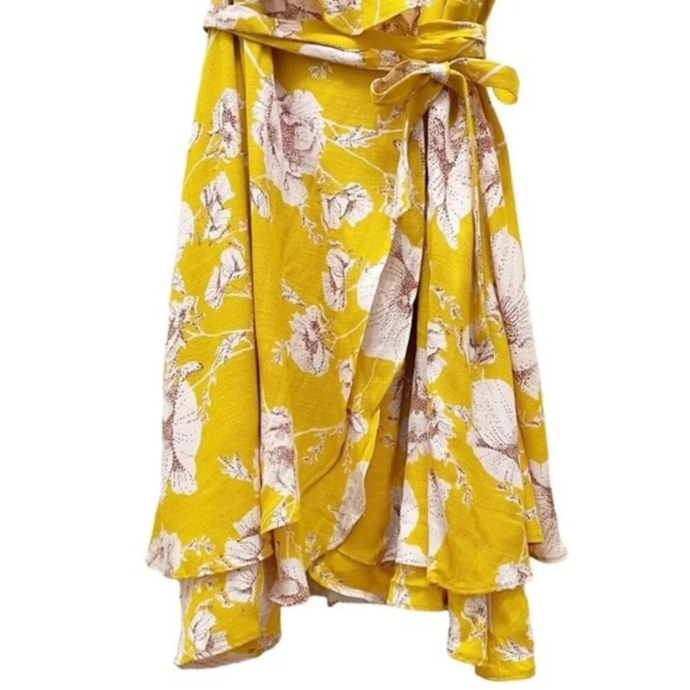 NWT Free People French Quarter Dress Yellow & White Ruffled Mini Size Medium NEW - Image 10