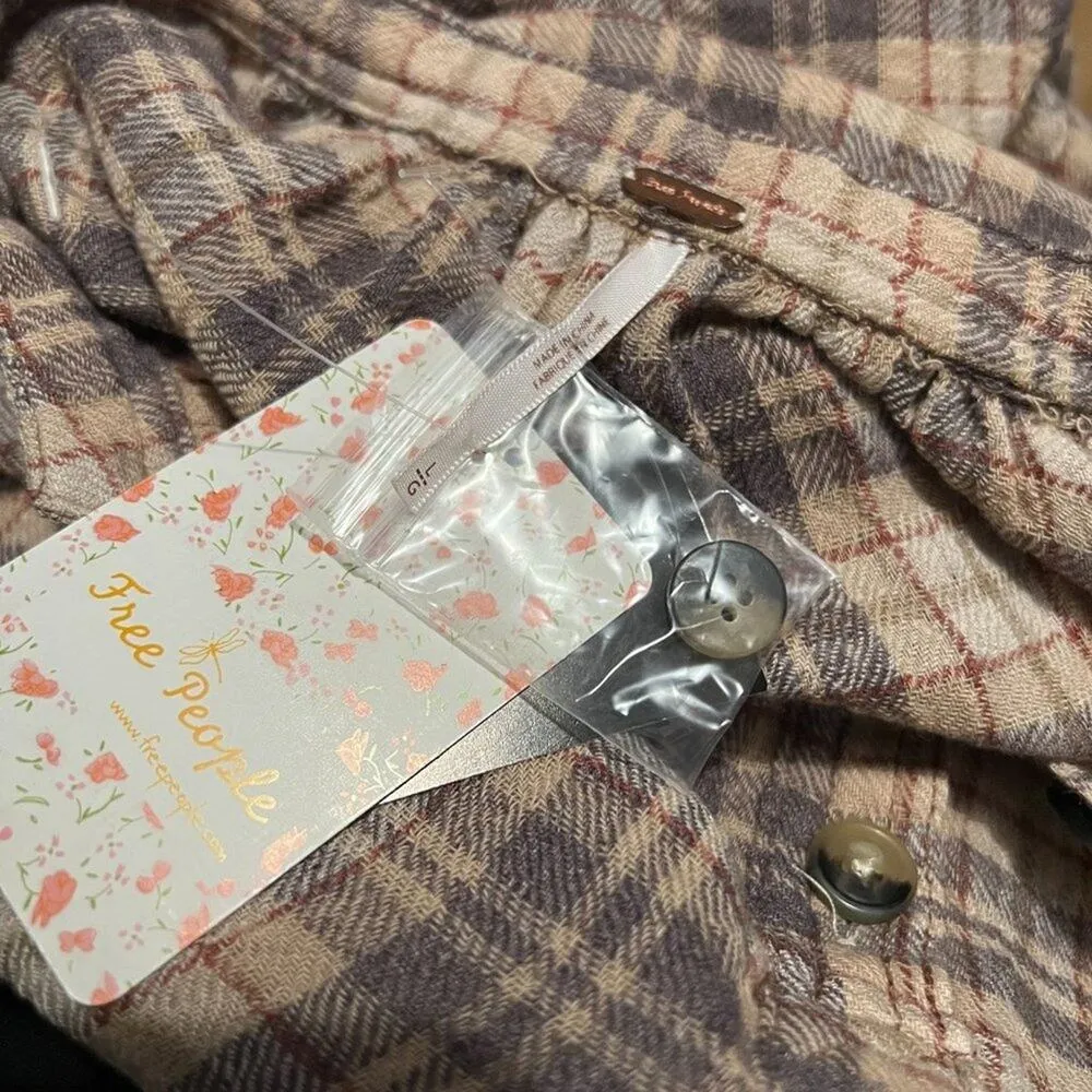 Free People Women's Northern Bound Pullover Top Beige Size Large - Image 2