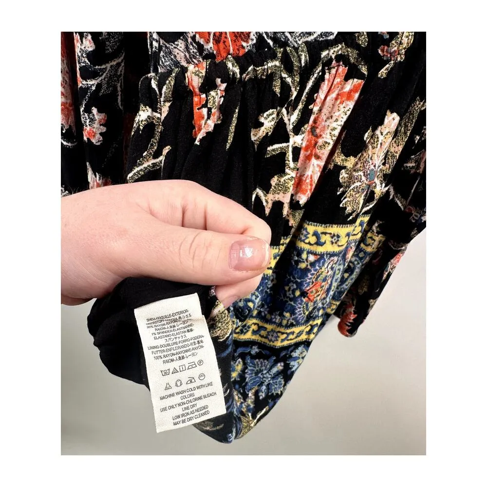 Free People Modern Floral Nomad Boho Hippie Festival Mini dress Size Small NWT - Image 7