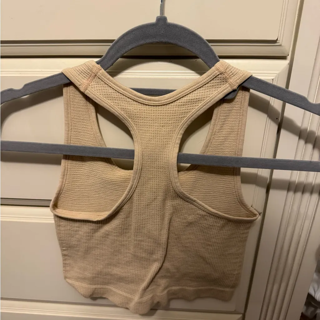 Tilly's Beige/Tan Ribbed Crop Top - Image 2