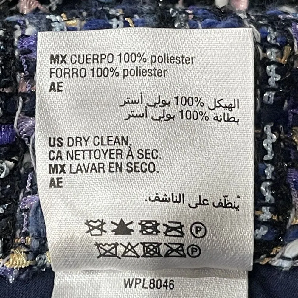 Charter Club SZ 18 Tweed Shorts High-Rise Lined Color Therapy Navy Blue Pockets - Image 10