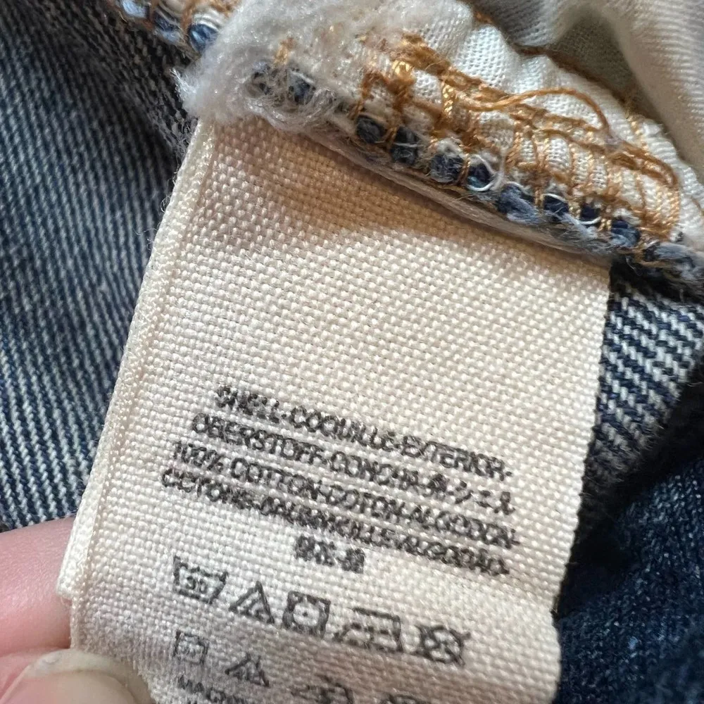 Free People Blue Denim Embroidered Detail Cutoff Shorts Size 27 - Image 6