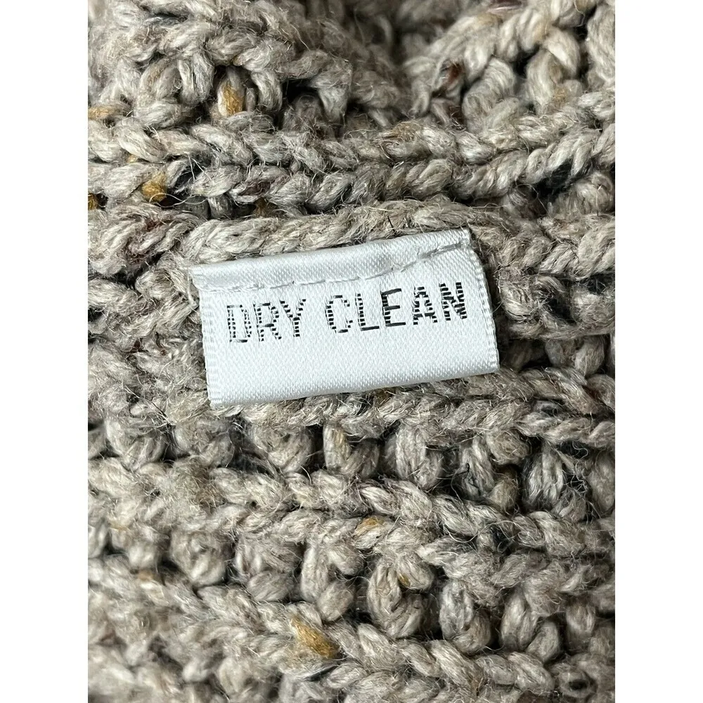 Vintage Y2K Together Tan Braided Knit Sweater Women’s Medium Fisherman Hippie Brown - Image 7