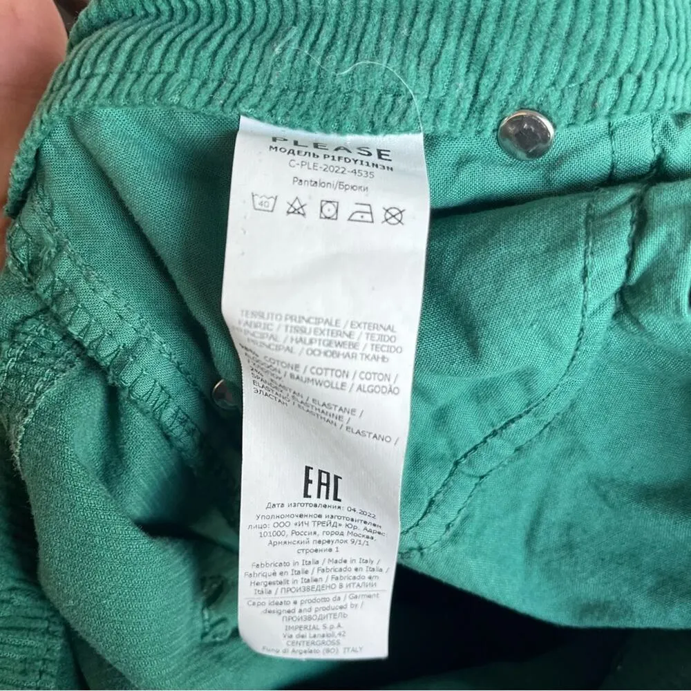 Please women's Corduroy green flare boho hippie winter pants size medium - Image 4