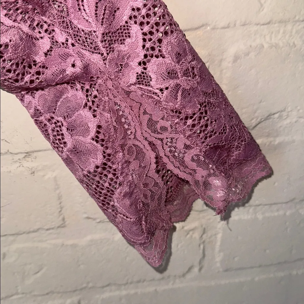 Free People bodysuit NEW Long Sleeve Floral lace intimately pink large - Image 2