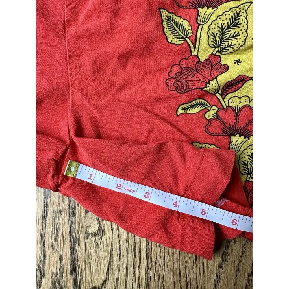 Printed Pull-On Hi-Rise Ally Women's Shorts Red/Gold Size Small - Image 7