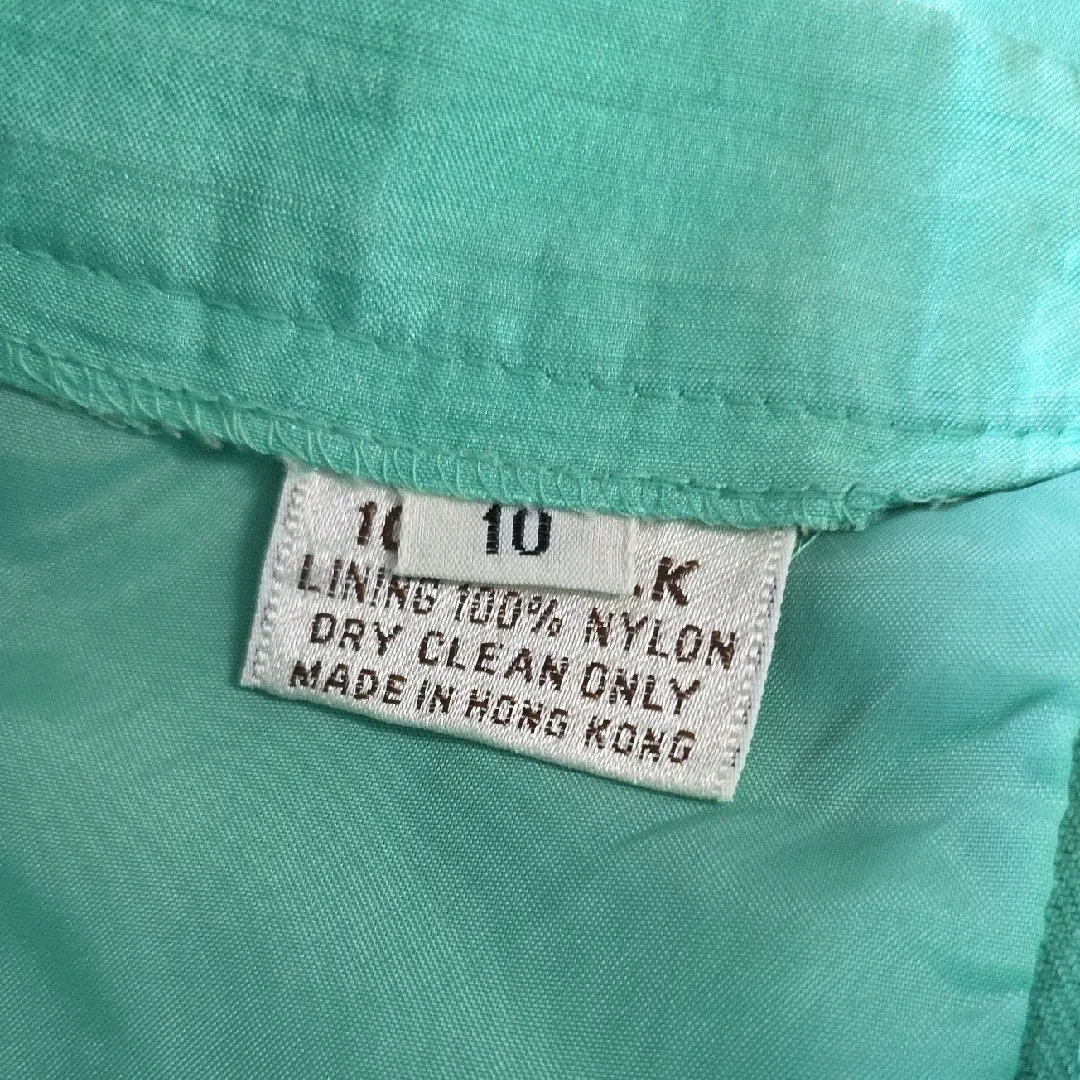 Vintage 100% Silk Mint Green Skirt Size 10 - Image 9