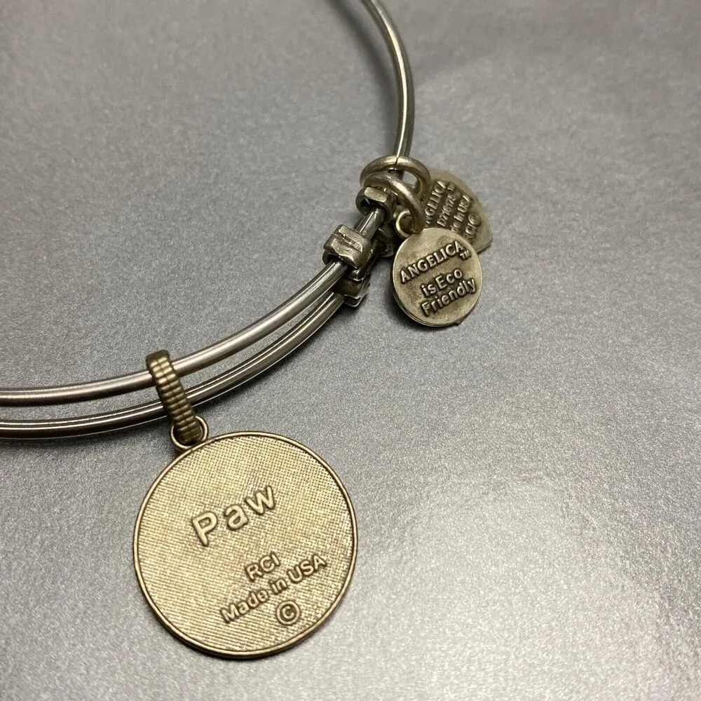 Angelica Dog Paw Print Charm Bangle Bracelet - Image 6