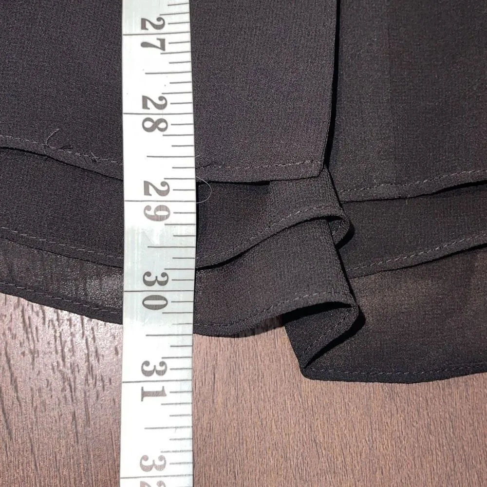 Calvin Klein Womens Sheer Long Sleeve Lined Button Up Shirt Blouse Black Size XS - Image 8