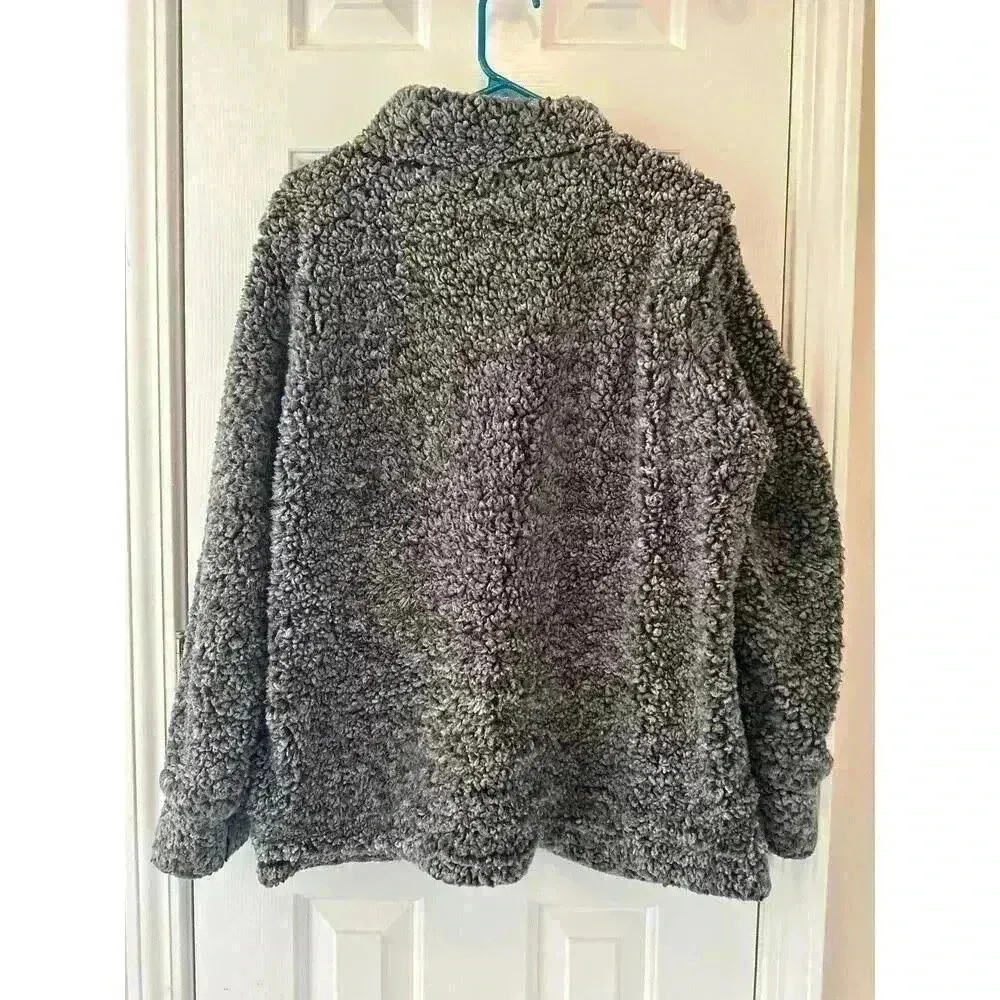 Weatherproof Gray Sherpa Pullover Sweater XL - Image 3