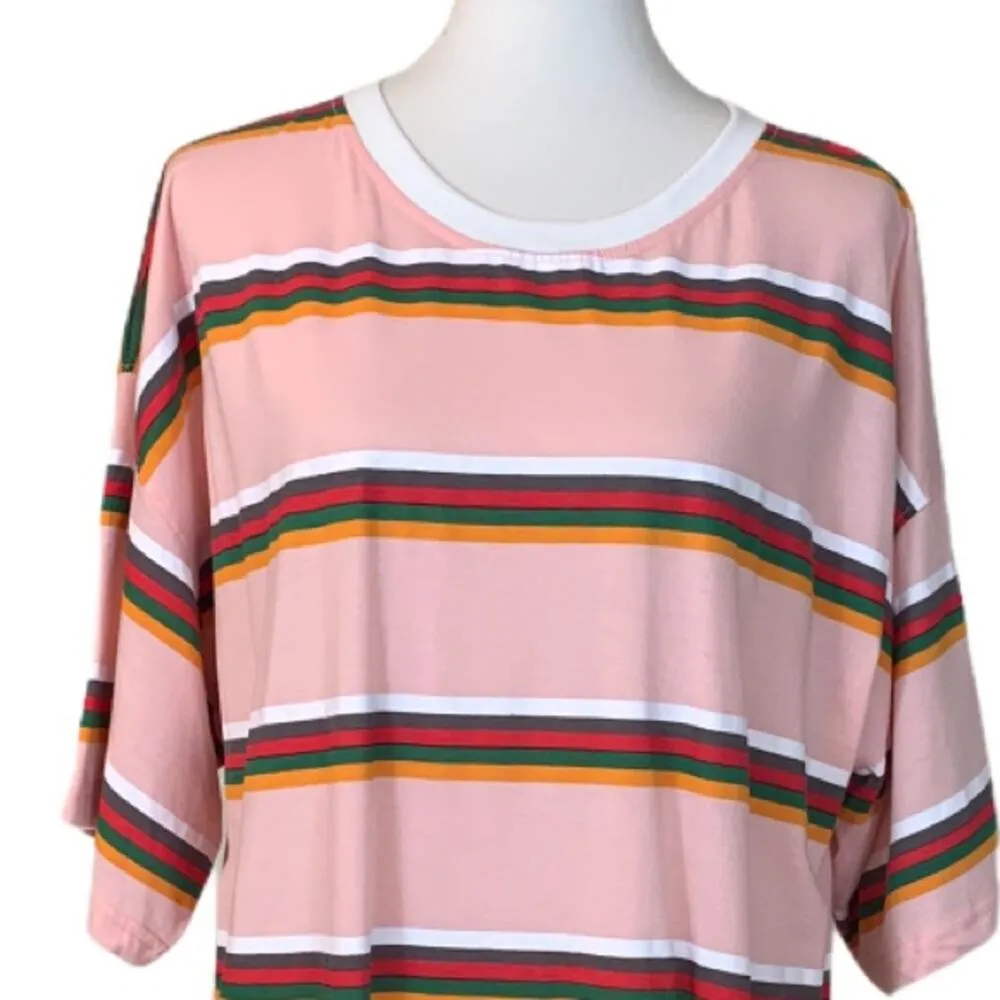 Missguided Dress NEW Oversize Stripe Tee T-shirt Casual Women's Medium - Image 5