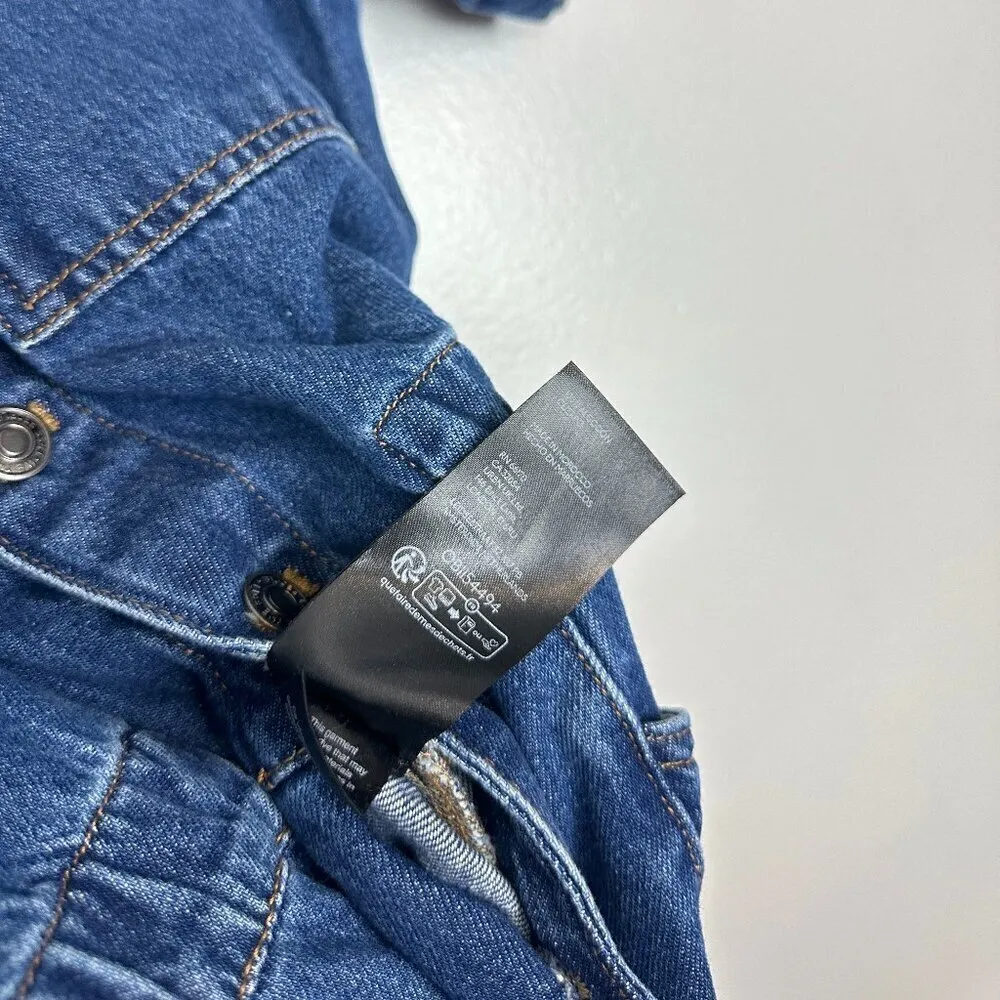 FREE PEOPLE Marci Denim Jumpsuit in Wash Sapphire Blue Size X-Small - Image 7