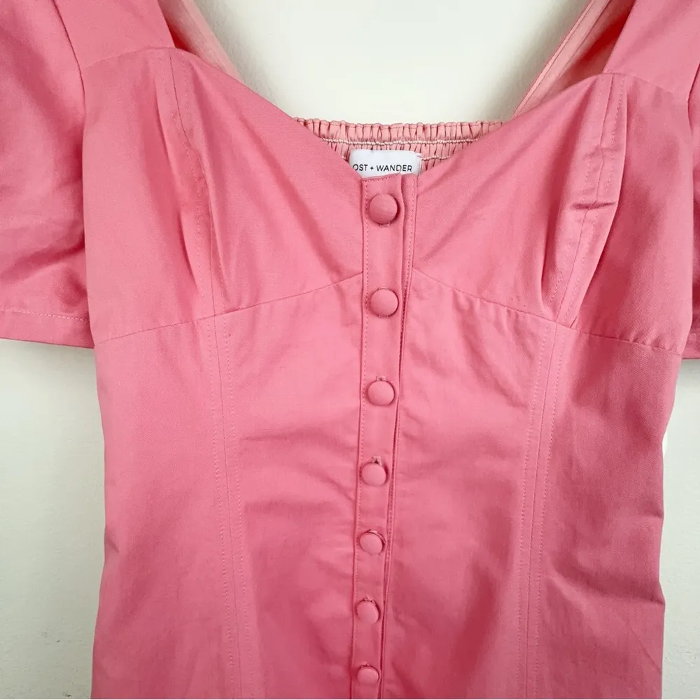 Lost + Wander Pink Garnet Lightweight Denim Mini Dress One Size - Image 3