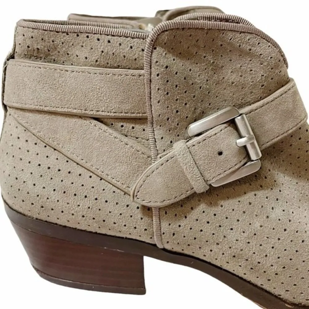 Sam Edelman Patrisha Perforated Suede Western Booties Light Taupe Women’s Size 6 - Image 7