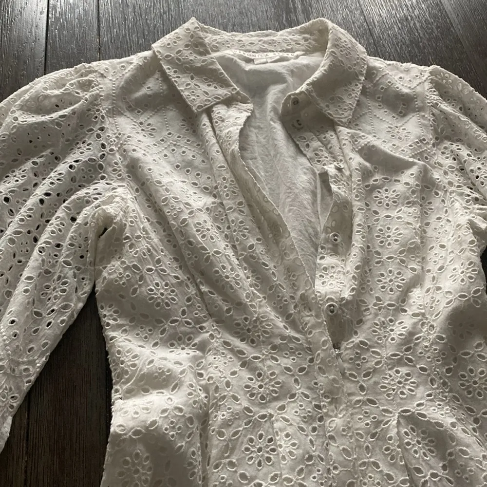 VERONICA BEARD Kylan Eyelet Cotton Shirtdress in White,0, $499 - Image 8