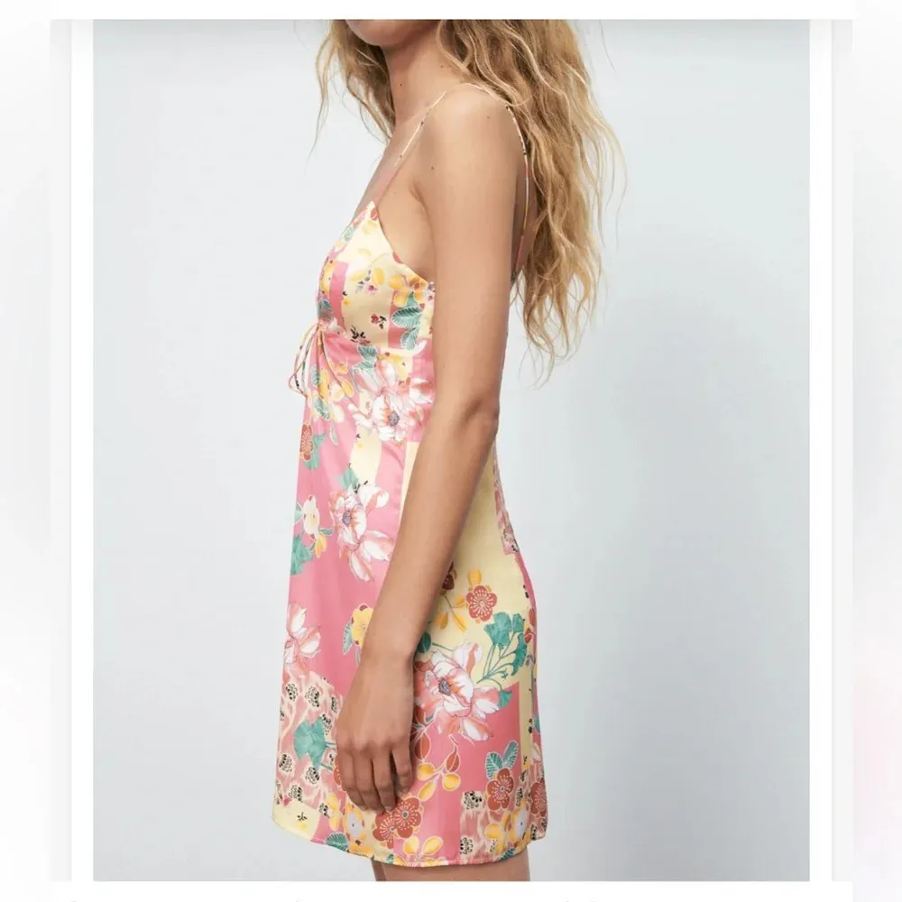 Zara Satin Effect Print Dress Small NEW w/flaw - Image 5