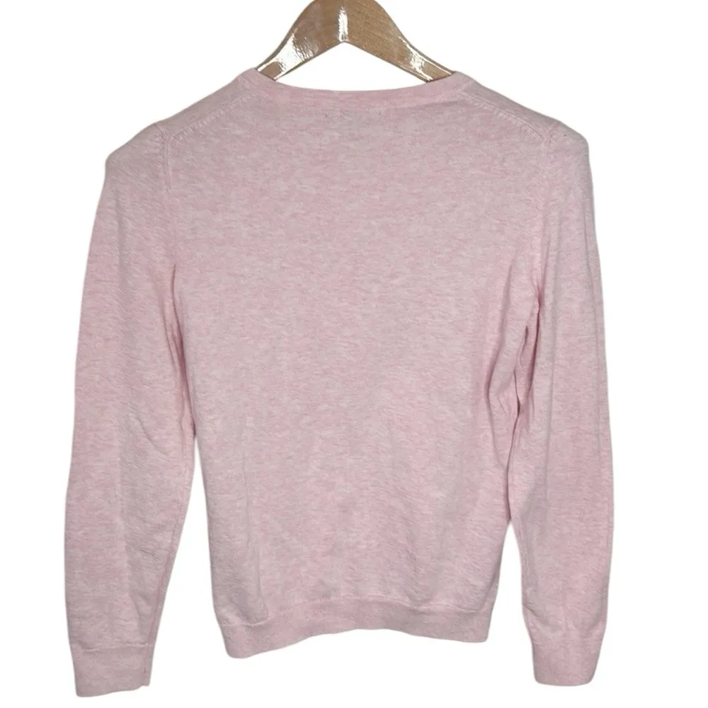 Tommy Hilfiger Light Pink Cardigan Navy Scattered Anchors print Size S - Image 2