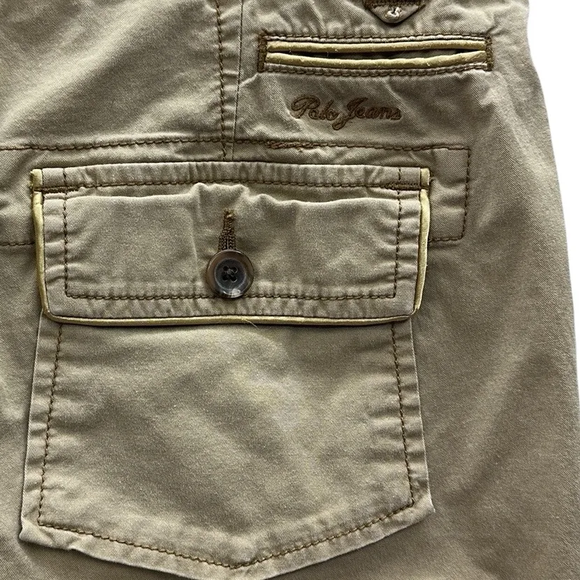 Y2K Polo Jeans Co Ralph Lauren Low Rise Chino Cotton Blend Capri Pants Womens 8 Tan - Image 10