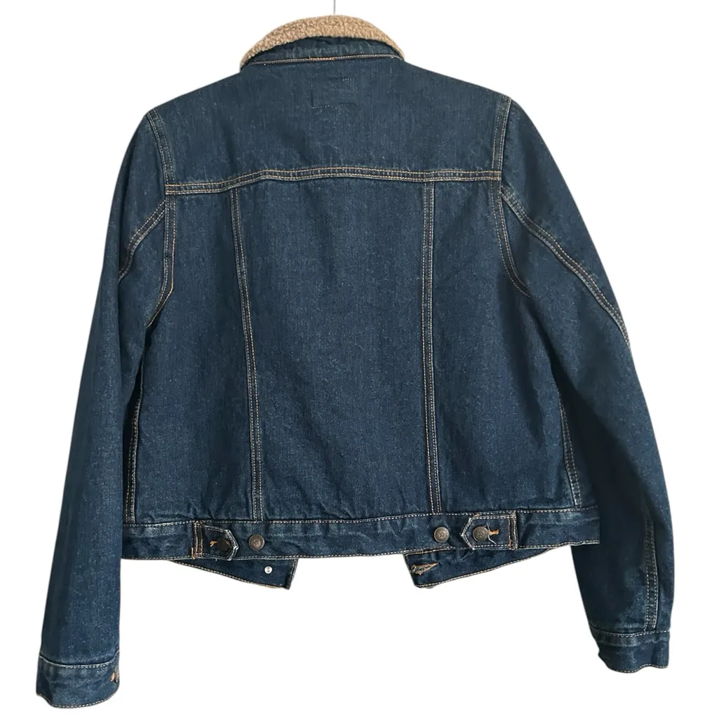 Vintage C.E. Schmidt Workwear Denim jacket w Sherpa Blue Size M - Image 2