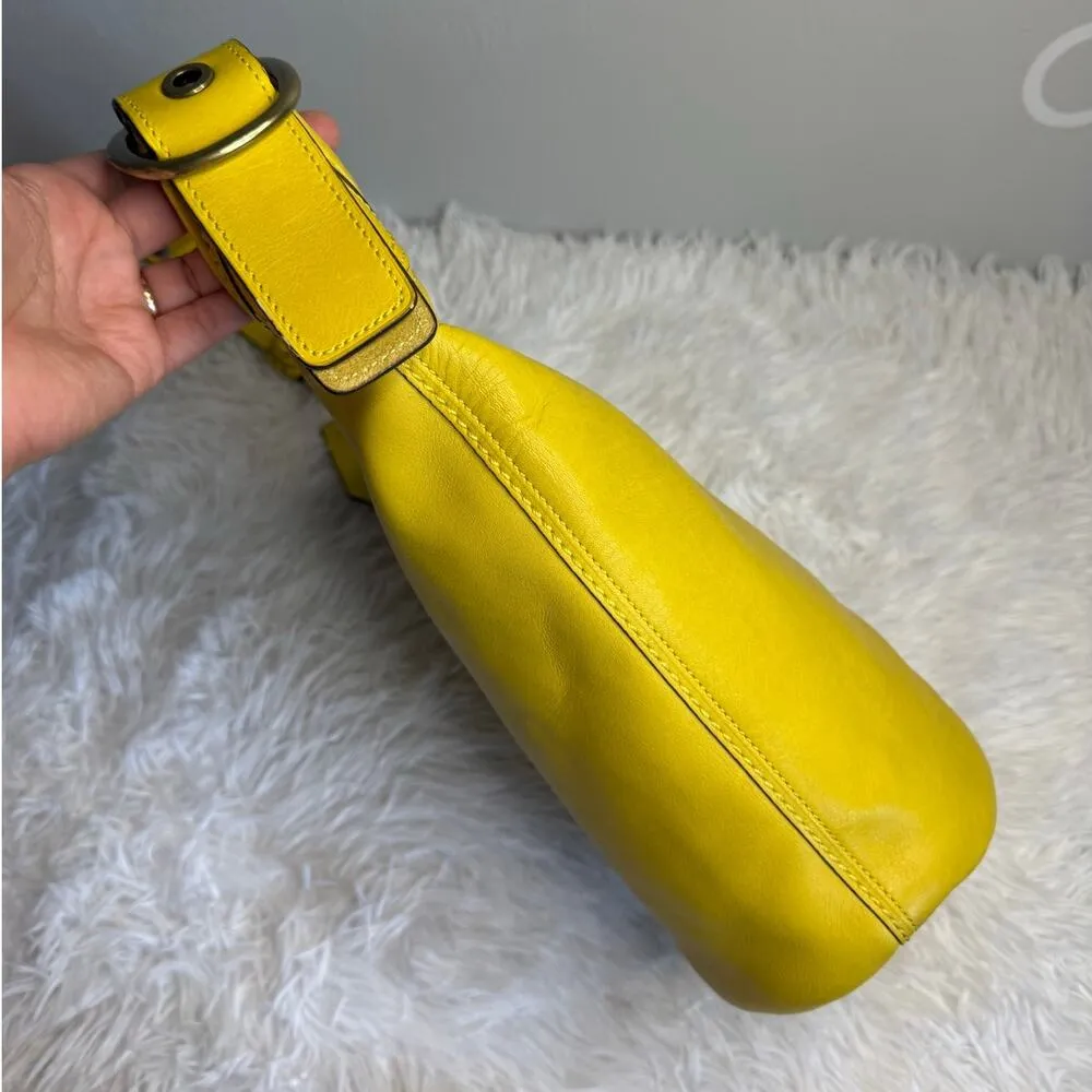 y2k COACH 2007 Bleecker 11422 Yellow Duffle Bucket Shoulder Bag Crossbody - Image 4