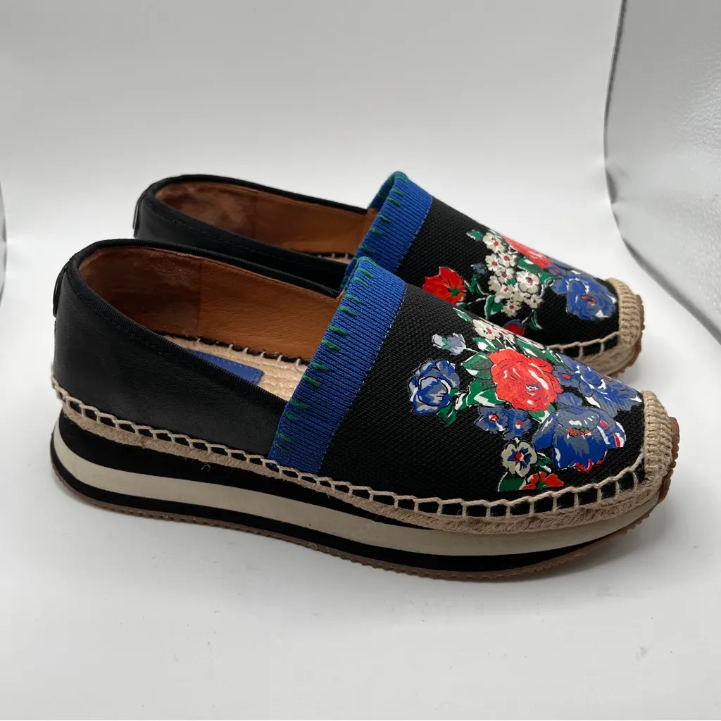 Tory Burch Daisy Slip-On Trainer Floral Navy Tea Rose Espadrille women Sz 6.5 - Image 6